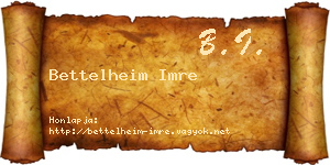 Bettelheim Imre névjegykártya